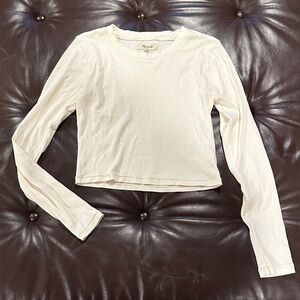 Madewell Cream Ribbed Knit Top